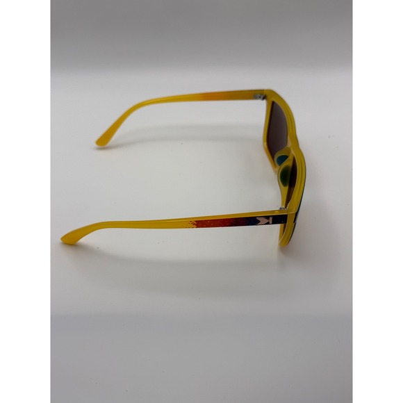 Knockaround Sunglasses Yellow Orange Frame Mirror Lens Logo K on Lens - Picture 3 of 7